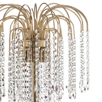 Stojaca lampa Pioggia s krištáľovým dažďom, zlatá - Image 2