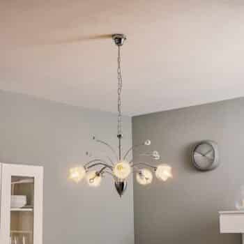 Závesná lampa Diamante chróm, 5 tienidiel zo skla - Image 2
