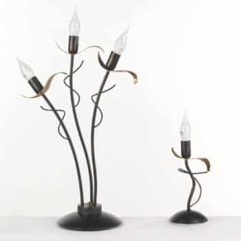 Stolná lampa Bugia, starožitná bronzová, 1-pl. - Image 2