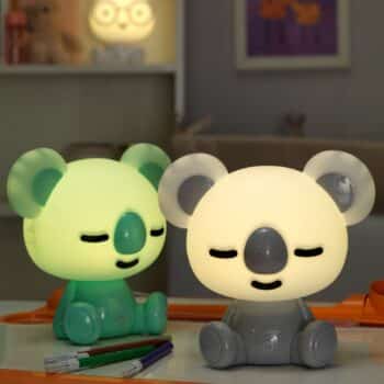 Stolná LED lampa Koala pre detskú izbu, biela/sivá - Image 2