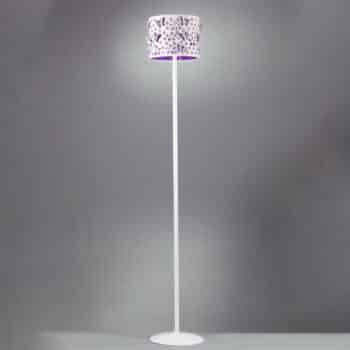 Stojaca lampa Titilla biela, tienidlo dnu fialové