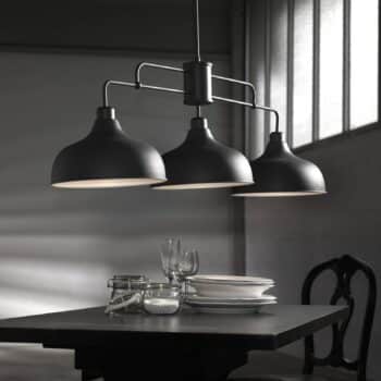 Závesná lampa Oslo s 3 sivými kovovými tienidlami - Image 2