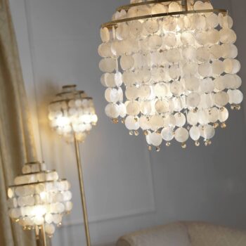 Závesná lampa Ruben tienidlo z perleťových dosiek - Image 2