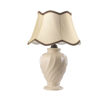 Stolná lampa Vortice keramika béžová/mosadz lemov. - Image 2