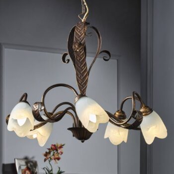 Závesná lampa Sonia 5-plameňová, bronzová