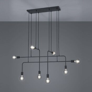 Závesná lampa Connor s ôsmimi objímkami