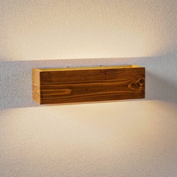 Nástenné LED svietidlo Brad drevo up/down 37x11 cm