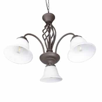 Závesná lampa Rustica, hrdzavá farba, 3-pl.