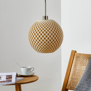 Závesná lampa Flechtwerk, guľa, krémová-biela - Image 2