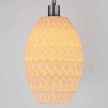 Závesná lampa Fraktal Olive z biomateriálu, linen