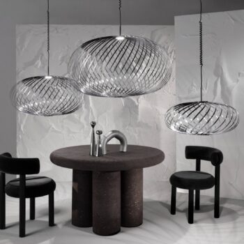 Tom Dixon Spring Medium závesná lampa Ø79 cm chróm