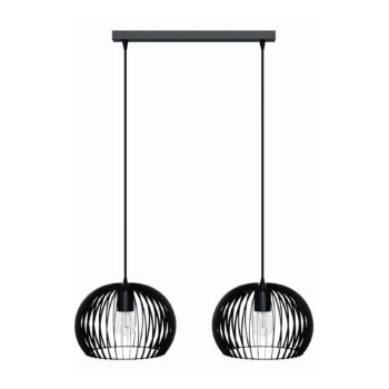 Závesná lampa Larus z čiernej ocele, 2-plameňová - Image 2