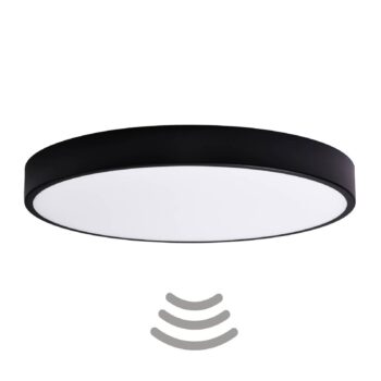 Stropné svietidlo Cleo 800, snímač, Ø 78 cm čierna - Image 2
