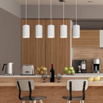 Závesná lampa ZW Tube 170, 5-plameňová, biela