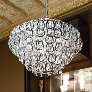 Závesná lampa krištáľové sklo Minigiogali chróm - Image 2