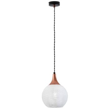 Biela sklenená závesná lampa Fiona, 1-plameňová - Image 4