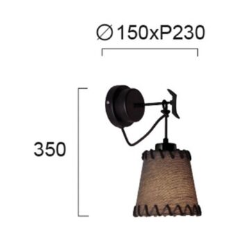 Nástenné svietidlo Timor, textil, čierne - Image 2