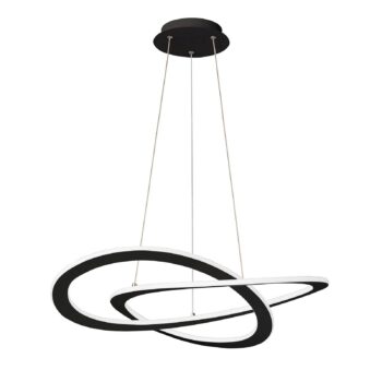 Závesné LED svietidlo Charlie, Ø 62 cm, čierne - Image 2