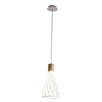 Závesná lampa Hank s mriežkovým tienidlom, biela - Image 2