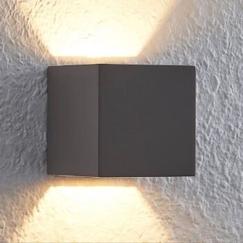Lindby Quaso LED nástenná lampa, betón, sivá