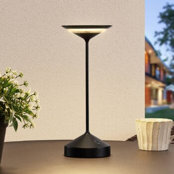 Lucande Raminum stolná LED lampa, exteriér, čierna