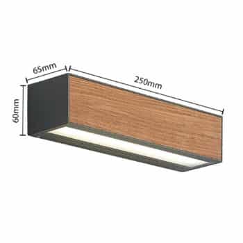 Lucande Lengo nástenné LED CCT, 25 cm, 2-pl. drevo - Image 2