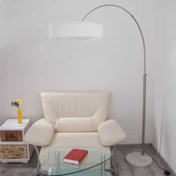 Biela textilná stojaca lampa Shing - Image 4
