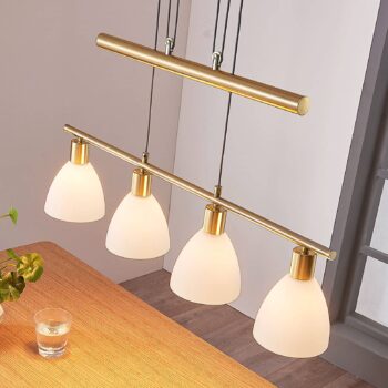 Jedálenská závesná lampa Simeon matná mosadz - Image 3