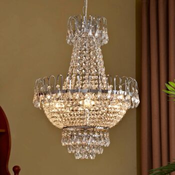 Lesklá krištáľová závesná lampa Casparia - Image 3
