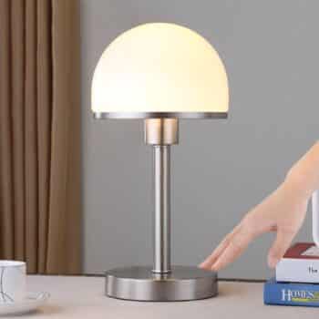 Stolná lampa Jolie so skleneným tienidlom dotyková - Image 3