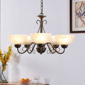 Jedálenská závesná lampa Mohija 5-plameňová - Image 3
