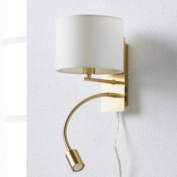 Mosadzné nástenné svetlo Florens LED lampa čítanie - Image 4