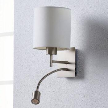 Textilné nástenné svetlo Camilo s lampu na čítanie - Image 4