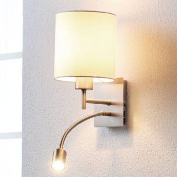 Textilné nástenné svetlo Camilo s lampu na čítanie - Image 3