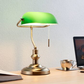 Lampa na písací stôl Milenka so zeleným tienidlom - Image 4