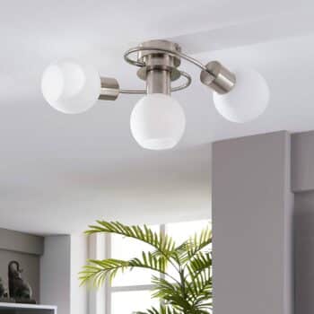 Stropné LED svietidlo Ciala, 3-plameňové, nikel