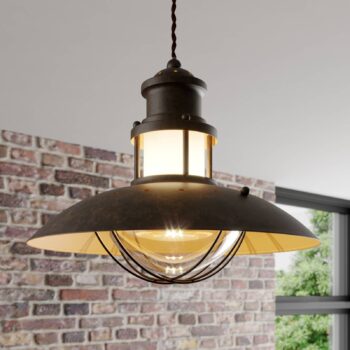 Rustikálna závesná lampa Louisanne v hnedej - Image 3