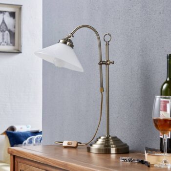 Stolná lampa Otis v starožitnej mosadzi - Image 4