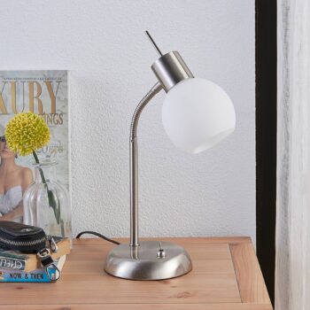 Stolná LED lampa Manon opálové biele tienidlo - Image 4