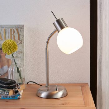 Stolná LED lampa Manon opálové biele tienidlo - Image 3