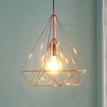 Medená klietková závesná lampa Jossa - Image 3