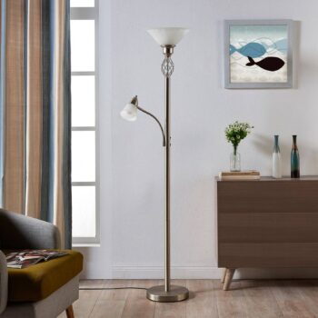 Niklová stojaca LED lampa Dunja lampa na čítanie - Image 4
