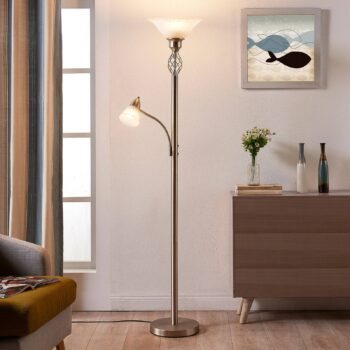 Niklová stojaca LED lampa Dunja lampa na čítanie - Image 3
