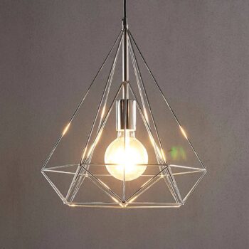 Pochrómovaná závesná lampa Nael v tvare klietky - Image 3