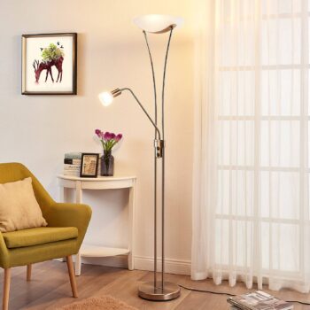 Lindby Felicia stropné svetlo lampa čítanie, nikel