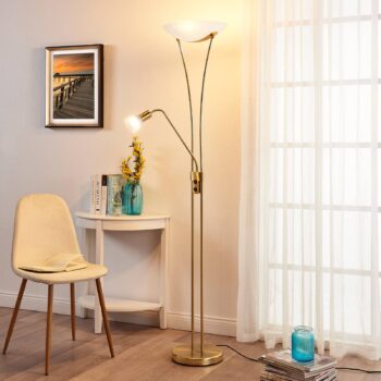 Lindby Felicia stropné svetlo lampa čítanie mosadz