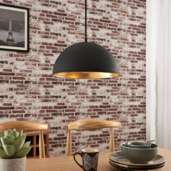 Čierno–zlatá závesná lampa Leya - Image 4