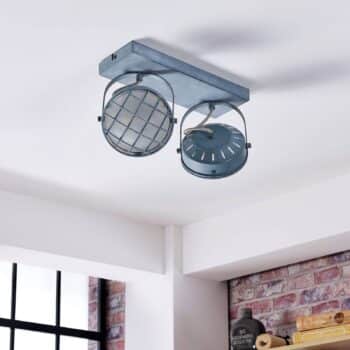 2-plameň stropné LED svietidlo Tamin dymovo–sivé - Image 4
