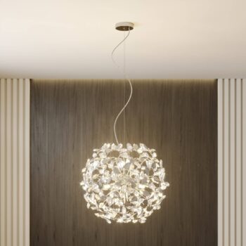Romanticky vyzerajúca závesná lampa Bjarne, chróm - Image 3