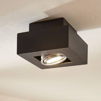 Stropné LED svietidlo Vince, 14x14 cm v čiernej - Image 3